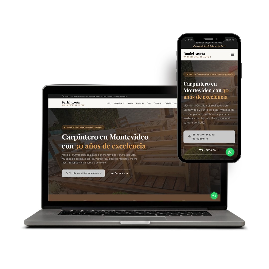 Sitio web de Daniel Acosta Carpintería desarrollado por Seosur