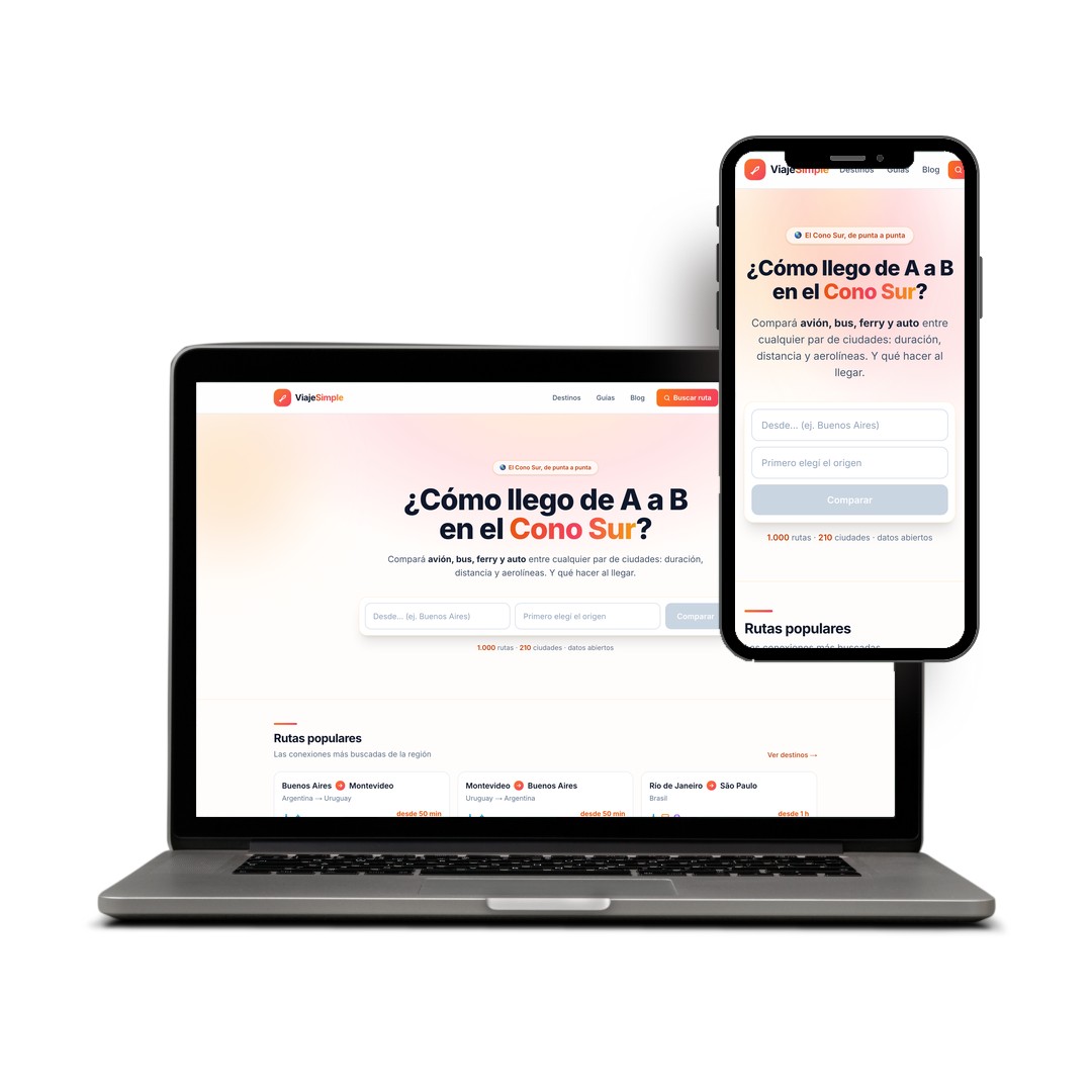 Sitio web de Viaje Simple desarrollado por Seosur
